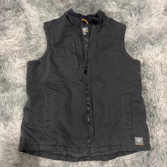 Ariat Vest Womens XL Gray Rebar DuraCanvas Insulated Canvas Workwear Quilted - Picture 1 of 3
